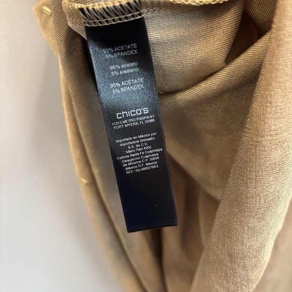 Chico's 3 (XL) Sierra Top Studded Tunic Beige Short Sleeve Asymmetrical - Picture 9 of 11